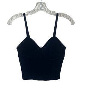 The Drop Catalina Bralette Knit Crop Top Womens XS Black New